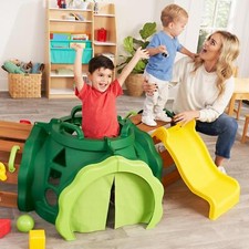 Kids Indoor/Outdoor Toddler Hideout Climber With Slide Peek-A-Boo FUN Flap