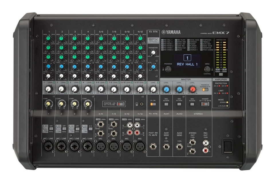 Yamaha EMX7 12 Channel Powered Mixer Color Black High-performance Beautiful - Image 2 of 3