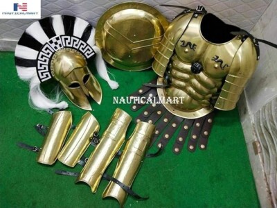 Roman Muscle Cuirass with Shoulder Armor Greek Corinthian Helmet + 300 Spartan