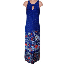 Tommy Bahama Carmela Geo Garden Maxi Dress Women's Size XS Island Navy NWT
