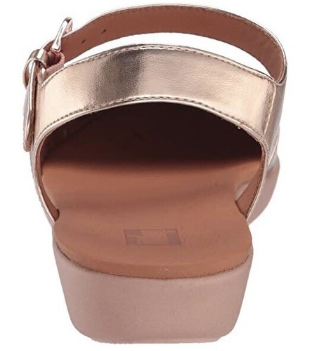 FitFlop Rose Gold Cova II Closed-Toe Faux Leather Sandals UK Size 5 RRP Â£90 New | eBay