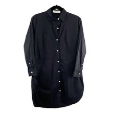 Everlane Faded Black Button Down Long Sleeve Shirt Dress Women's Size 0