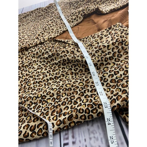 Diane Gilman Blazer Jacke Damen L Animal Print gefüttert Revers 100% Seide - Bild 6 von 11