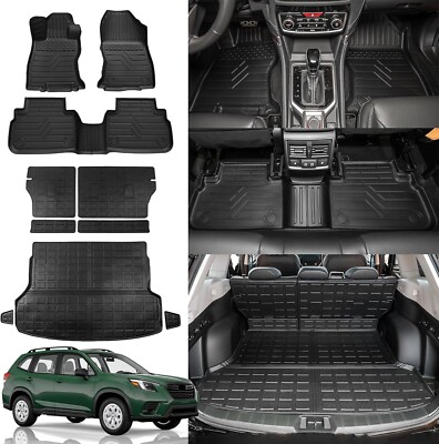 For 2019-2024 Subaru Forester Floor Mats Cargo Liners Trunk Mat Backrest Mats