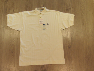 Bugle Boy Company NWT  Vintage Cream Short Sleeve Polo Golf Shirt ~ M New!