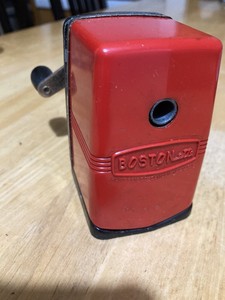 Vintage Boston ETTE  Manual Red Pencil Sharpener ~ Desk Mount ~Hunt Pen Co.