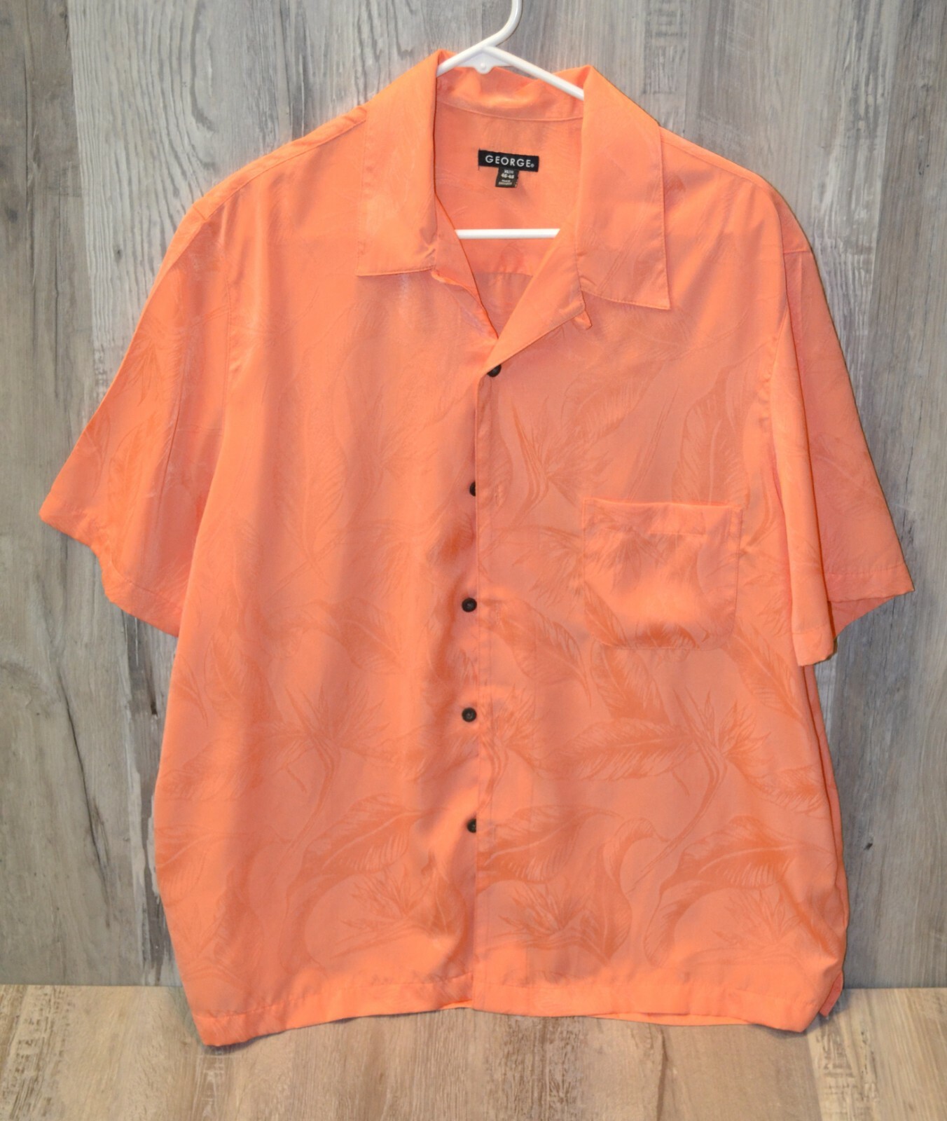 George Button Up Short Sleeve Embordered Shirt Or… - image 1