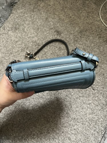Fendi blue micro double baguette bag with palladium hardware and box - Picture 8 of 24