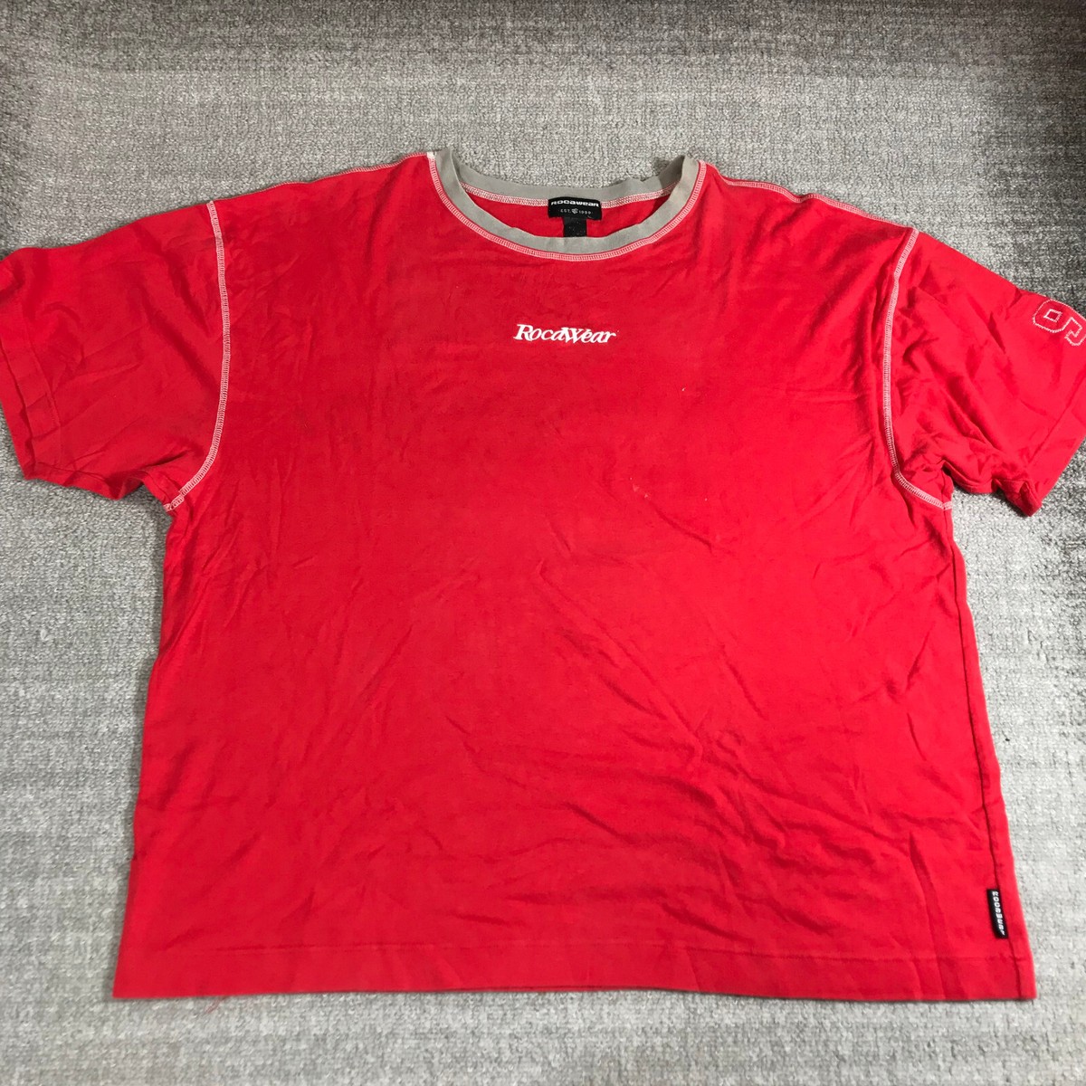 Vintage Rocawear Shirt Mens 2XL XXL Red Center Jay Z Hip Hop TEE