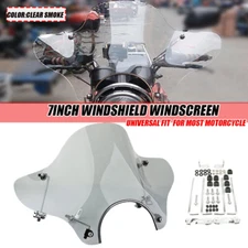 Motorcycle Headlight Windshield+Mounting Kit For Cruiser Harley Honda Universal