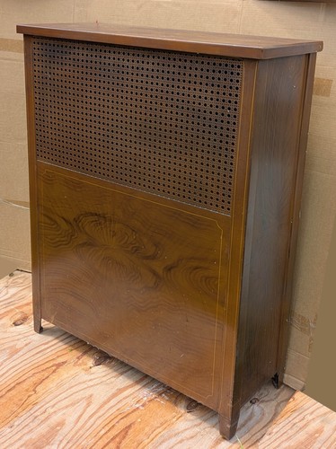 31"x40 Antique Vintage Old Quaker City Steel Metal Radiator Heater Cover Cabinet