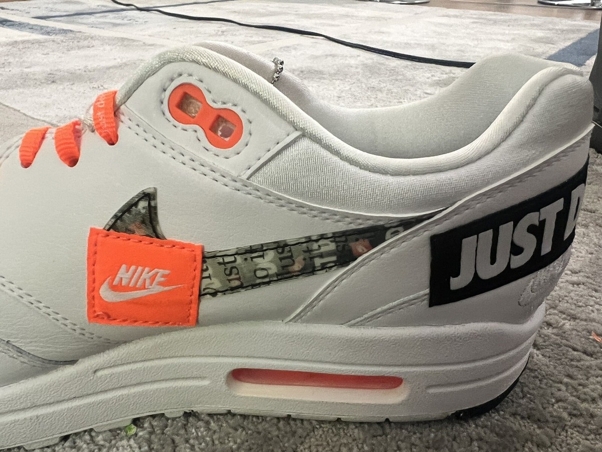 Brand New Nike Men's White Air Max 1 Just Do It 2018 Sneakers Size