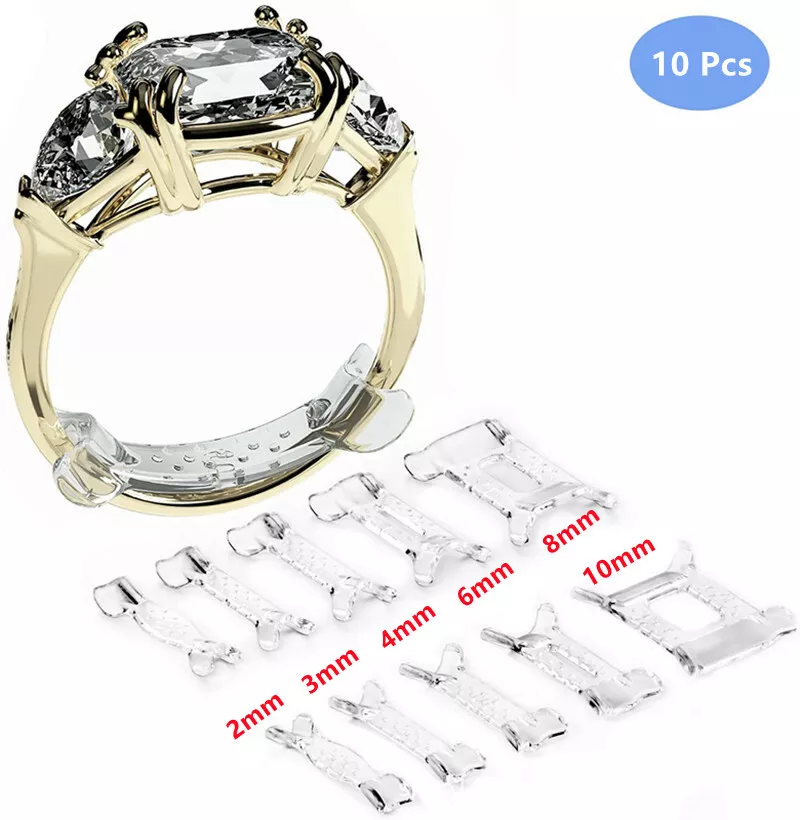 10 Pcs Ring Size Adjuster Invisible Clear Ring Sizer Jewelry Fit Reducer  Guard