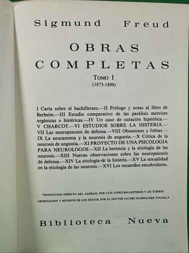 SIGMUND FREUD OBRAS COMPLETAS TOMO 1 -9 (9 Volumes) Biblioteca Nueva Spanish PB - Picture 6 of 17