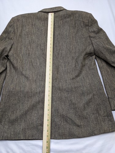 Farah Men Size 44L Beige Herringbone Wool Silk Blend Blazer Jacket Sport Coat - Picture 11 of 17