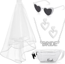 Bachelorette Party Decorations Kit Bridal Wedding Veil with Comb White Belt...