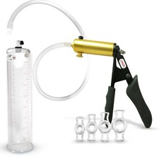 Penis Pump LeLuv ULTIMA Premium Ergonomic Grips Black / Blue  4 Tension Rings