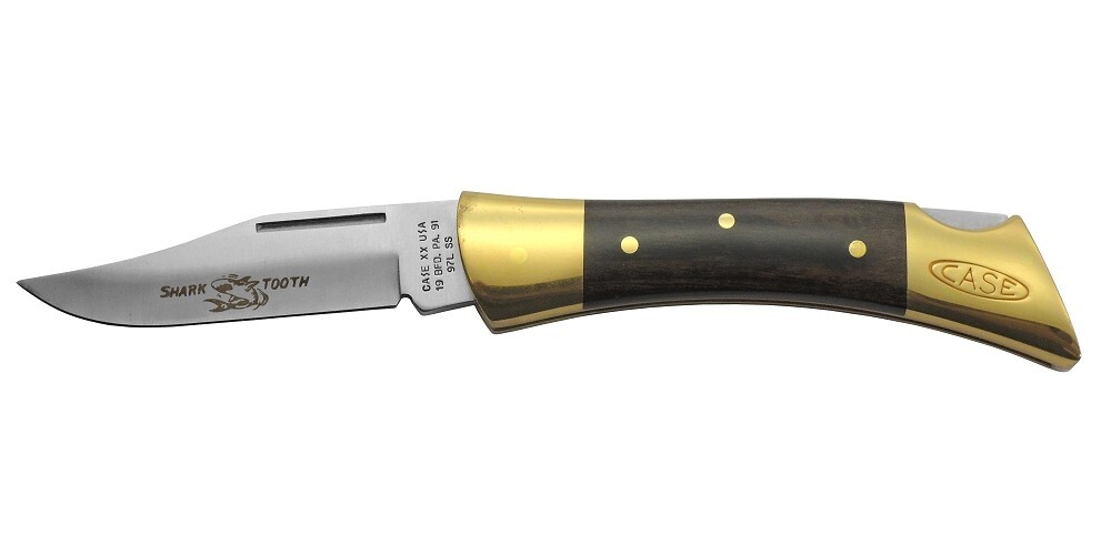 CASE SHARK TOOTH KNIFE 250 Handle wood. With leather sheath