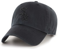 47 Brand Chicago White Sox Tone On Tone Black Clean Up Curved Strapback Cap