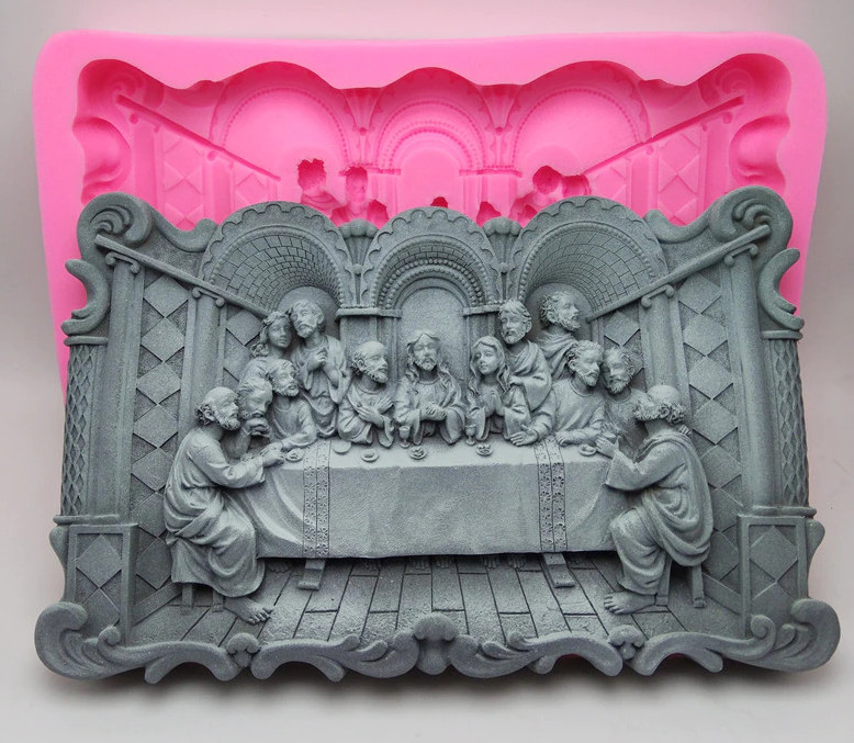 Last Supper Reusable Silicone Mold Wax Resin Art Cast Craft Altar Home Decor DIY