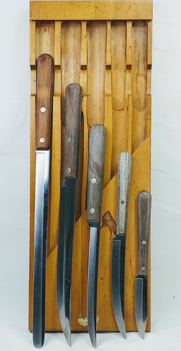 CASE XX Stainless Miracle-Edge Knives Vintage 5 Pc. Carving Chef w