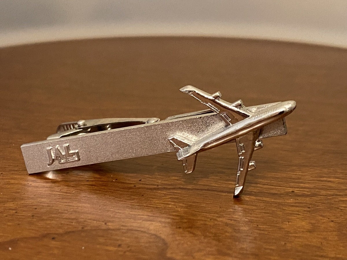 Vintage JAL Japan Airlines Tie Clasp Clip Bar Marked Silver | eBay
