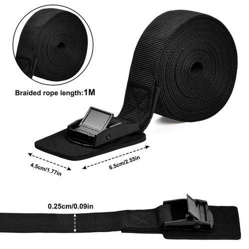 4 Pcs Spanngurte Verstellbare Zurrgurt mit Klemmschloss Schwarz Befestigungsr... - Bild 2 von 7