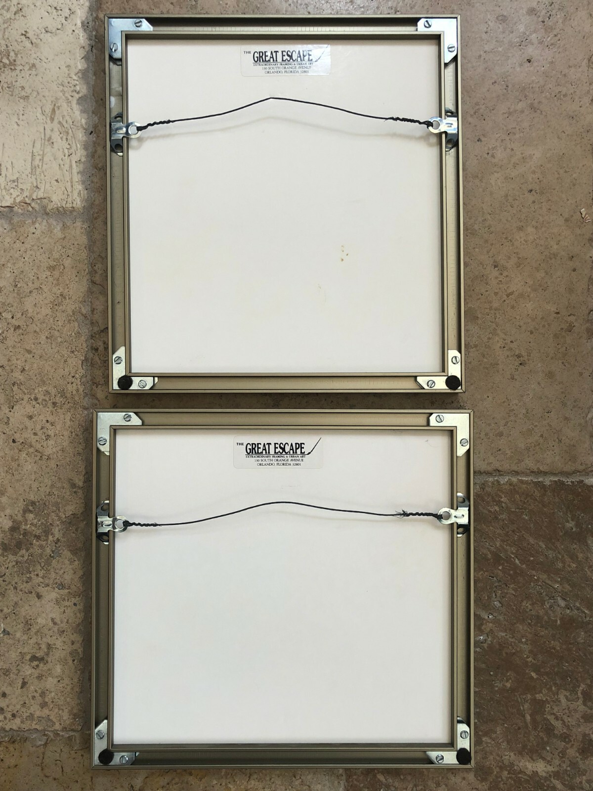 Harman Framed Art Nor-Evil Twin Pot Holders Metal  Marble Matting 1997 Photos