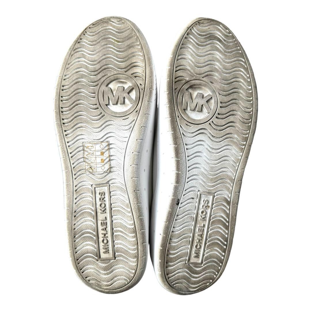 Michael Kors スニーカー ホワイト/ゴールド Michael Kors Sneakers Shoes White Leather Gold Size Women's