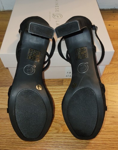 NWB Chinese Laundry Taryn Block Heels Women Black Dress Sandals TARYN Size 7 - 第 5/7 張圖片
