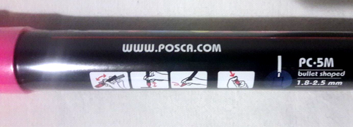 UNIPOSCA PENNARELLO TEMPERA ACRILICA PC-5M PUNTA BULLET 1,8-2,5 MM COLORE PINK - Foto 6 di 7