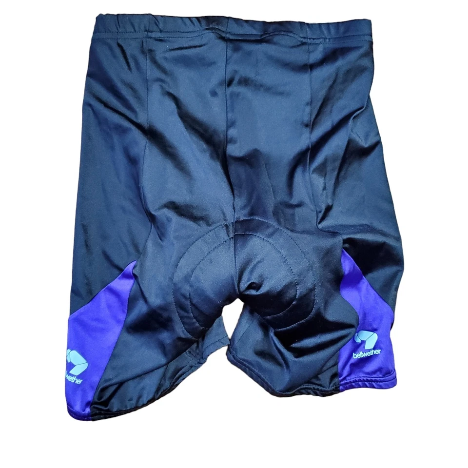 Bellwether Mens Cycling Shorts Large Black Purple Compression Pocket Padded Logo - Image 2 of 4