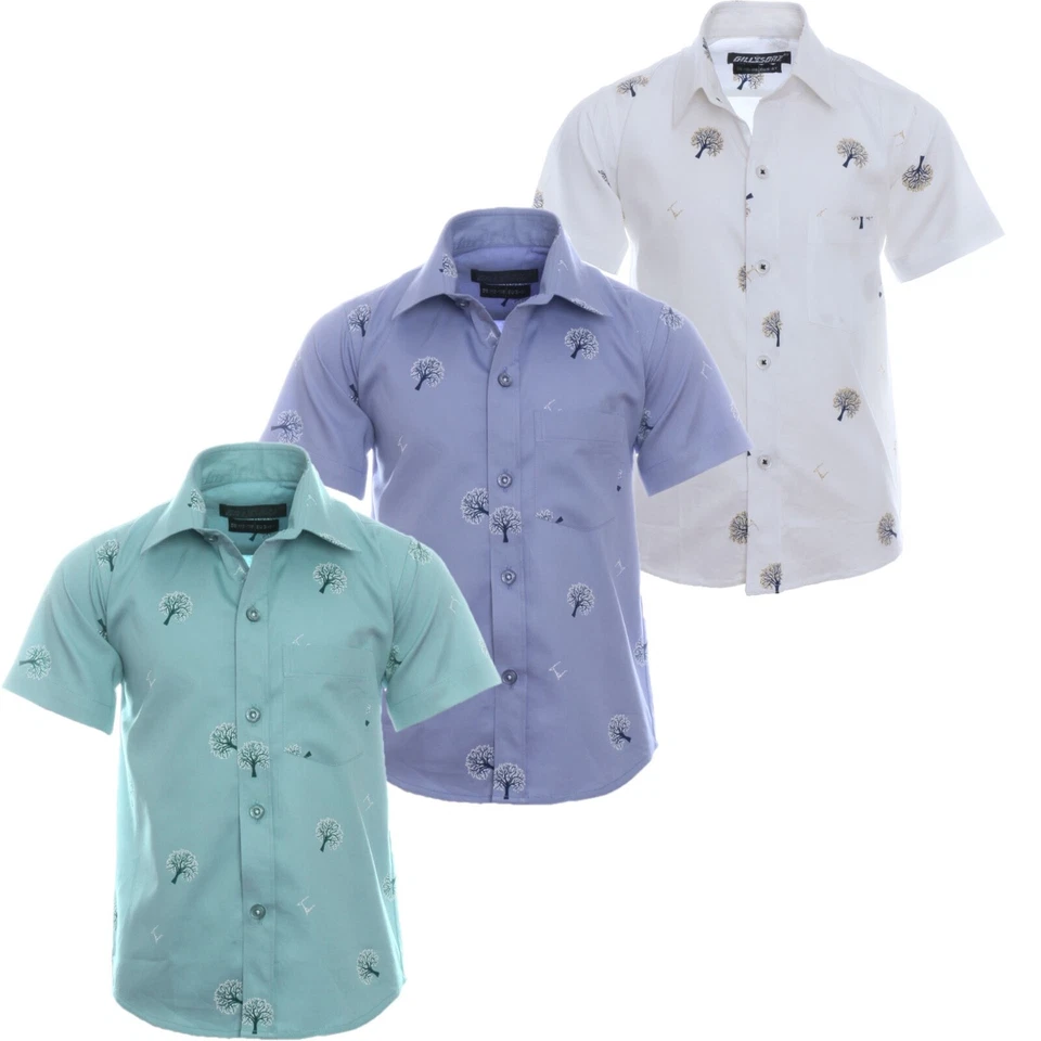 GILLSONZ A21-6 Kinder Party Hemd freizeit Hemd 100%Baumwolle Gr.110-170