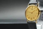 Vintage 1987 N MINT Seiko 5Y30-7009 Gold Plated Round Quartz Mens Watch JAPAN