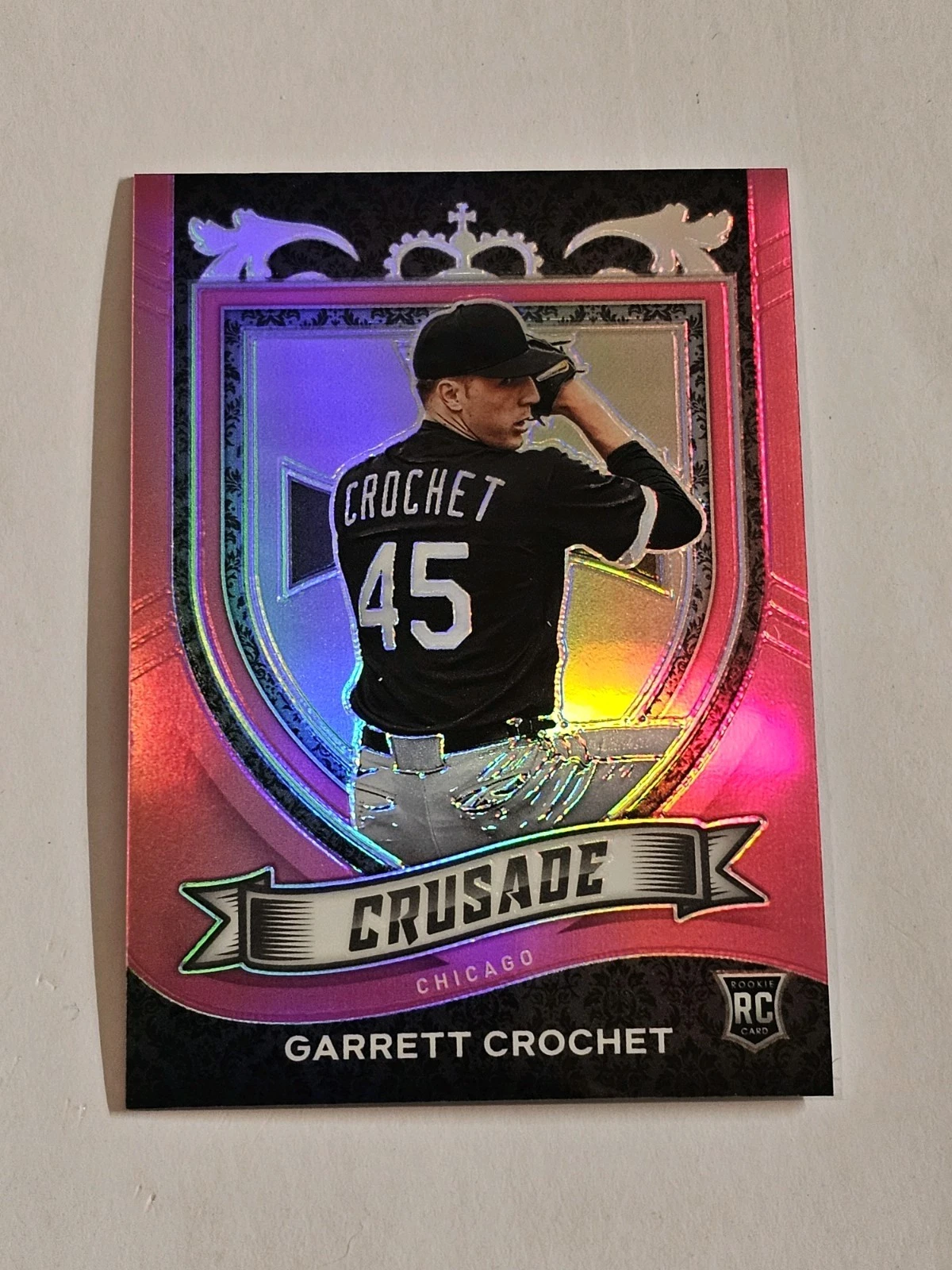 2021 Chronicles Crusade Garrett Crochet Pink Prizm #'d /50 Rookie RC Card #1 ✨