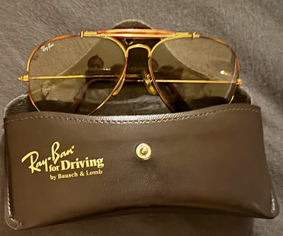 Ray-Ban for Driving by Bausch & Lomb Pilot Sonnenbrille, Metall, Gold, Original