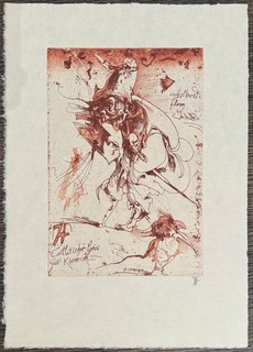 Horst Janssen Langenhorn Jubilate III etching 1988 autographed
