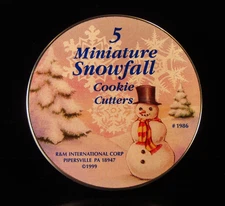 R&M International 5 Miniature Snowfall Christmas Winter Cookie Cutters in Tin