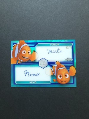 その他 2025 Topps Disney Chrome Nemo Auto /75 2023 Topps Chrome Disney Dual Autograph Light Dark Blue /75