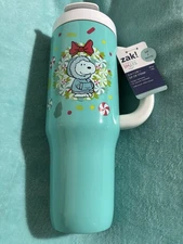 Snoopy Christmas 2024 40oz Zak Tumblr 2 In 1 Lid Removable Straw Exclusive NWT