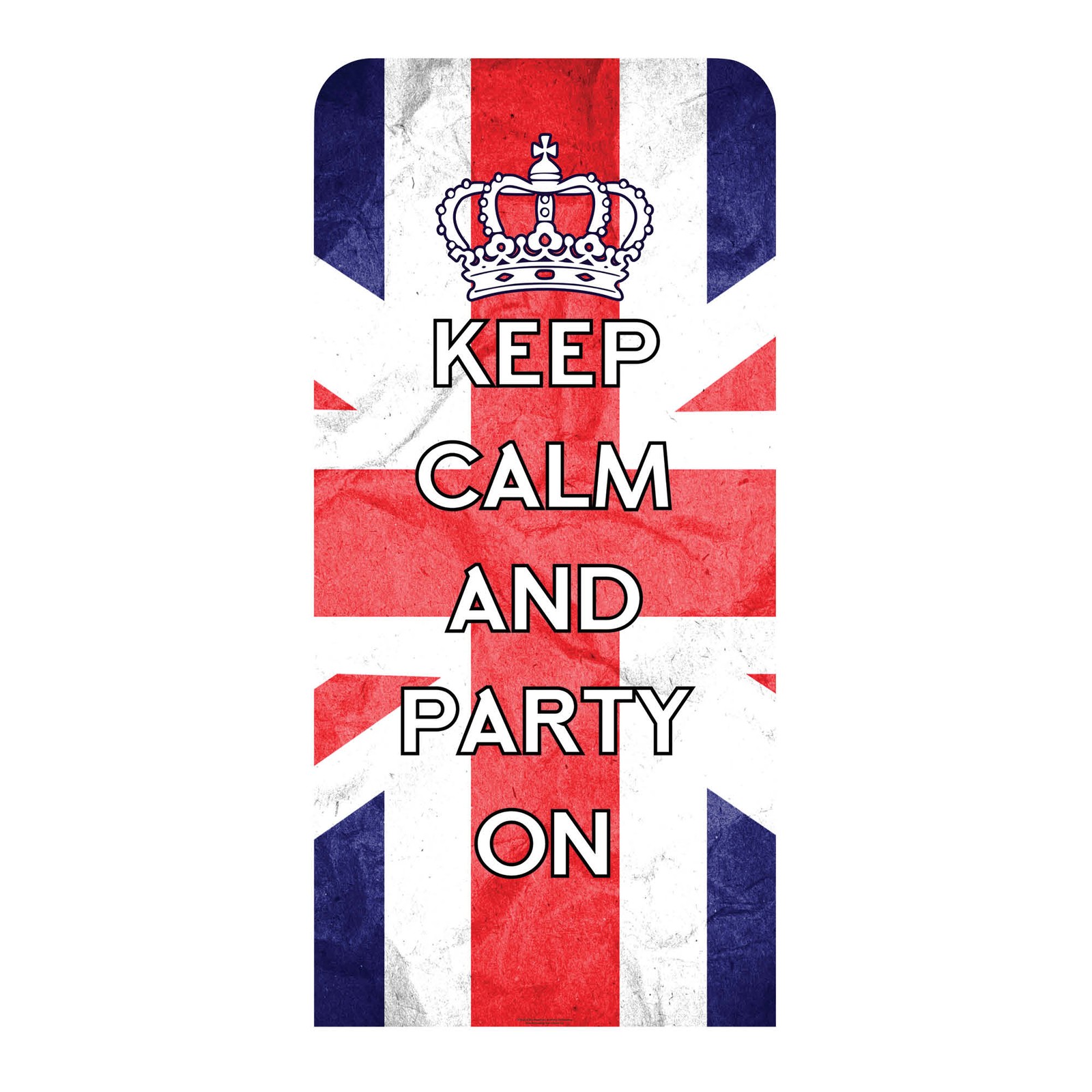 Keep Calm & Party On Union Jack Cardboard Cutout Backdrop Scenery Sailboard