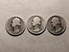 1937 D 1939 P 1940 PWashington Quarters 90% Silver- Lot Of 3 #W54