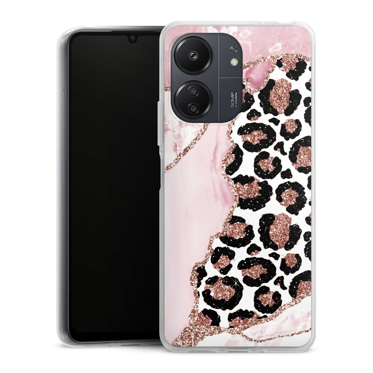 Bling Hülle Für Redmi 13C 4G – PU-Leder Klapphülle Mit Glitzer, 3 Kartenfächern & Standfunktion, Magnetischer Verschluss