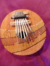 Painted Thumb Piano Portable Harp Coconut Shell Musical Instrument Kalimba 5.5"