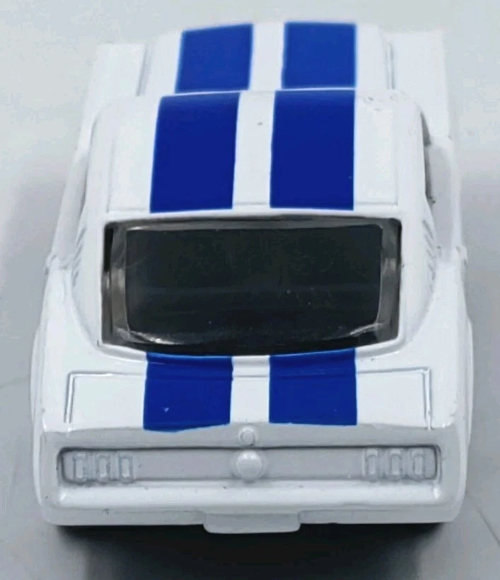 1998 MATCHBOX 1965 Ford Mustang GT Fastback #72 White Blue Stripes 1:66 Diecast - Image 2 of 4