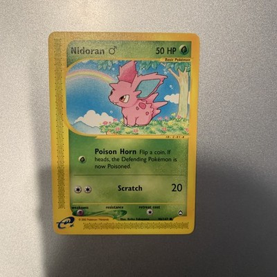 Pokemon TCG Nidoran M 96/147 NM Aquapolis pink rainbow spring 2002
