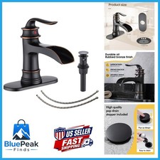 FRANSITON Waterfall Faucet Bathroom Faucet Single Handle One Hole Oil Rubbed