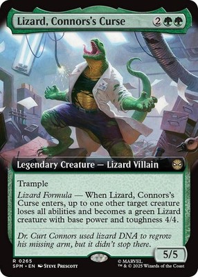 Lizard, Connors's Curse (Extended Art) Marvel's Spider-Man NM MTG Non-Foil