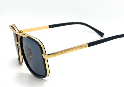 Men Fashion Sunglasses Oversized Square Gold Flat Top Frame Hip Hop Fancy Black - Afbeelding 61 van 76