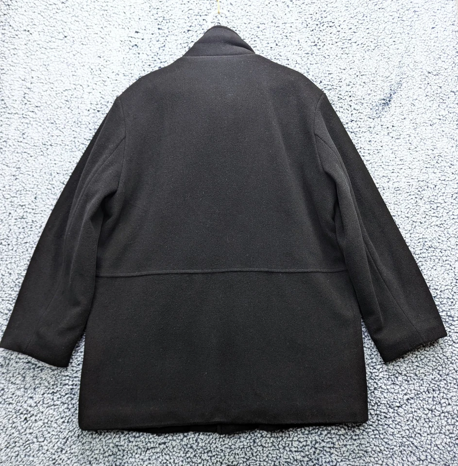 Calvin Klein Coleman Wool Blend Overcoat Mens 44R Full Zip Quilt Lined Black - Image 3 of 4